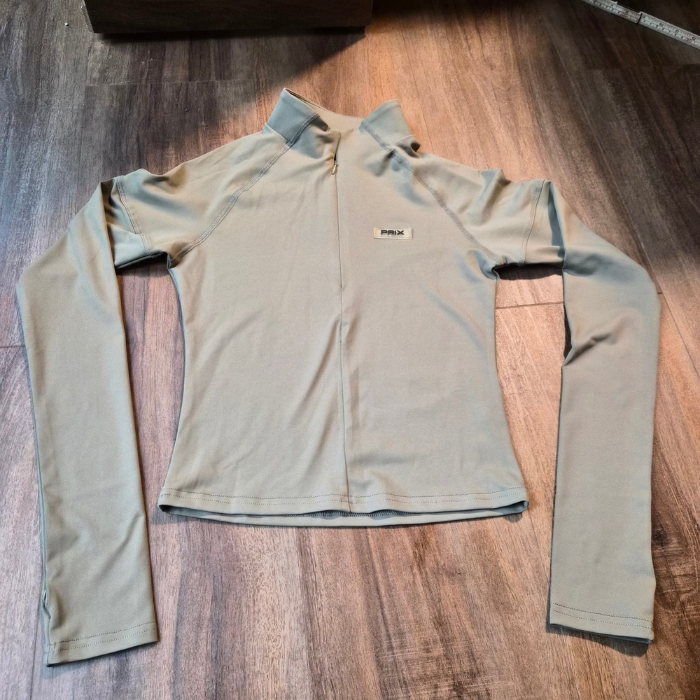 Prix Workshop Kids Olive Green Quarter Zip Long Sleeve Active Top Mock Neck M